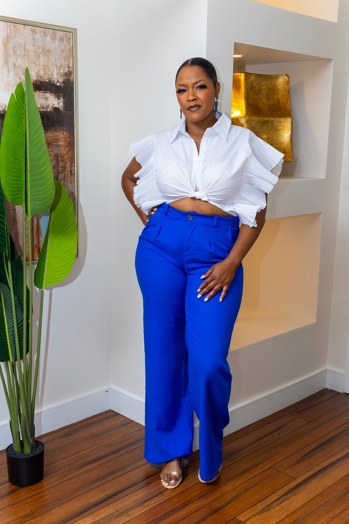 Gimme The Blues - Linen Straight Leg Pants