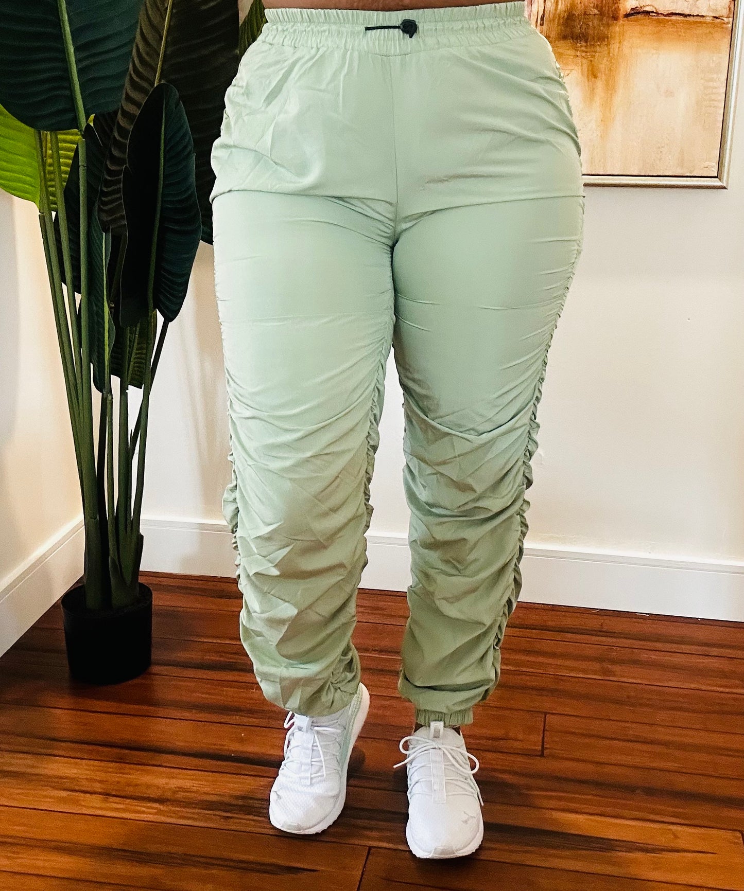 Casually Stacked Joggers - Sage