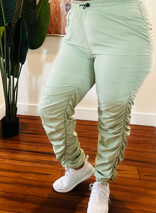 Casually Stacked Joggers - Sage