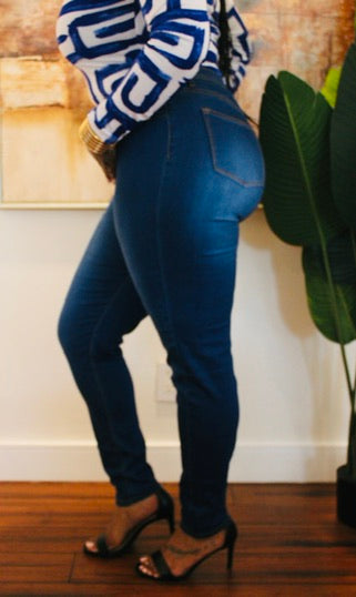 Indigo High Waist Skinny- Curvy~Plus